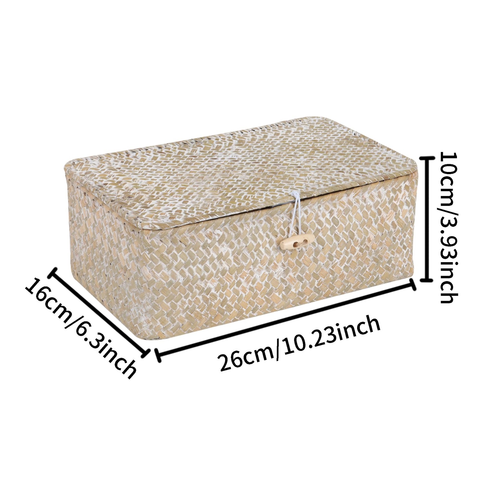 Feialnduo Wicker Shelf Baskets With Lidseagrass Storage Basket Bins Rectangular
