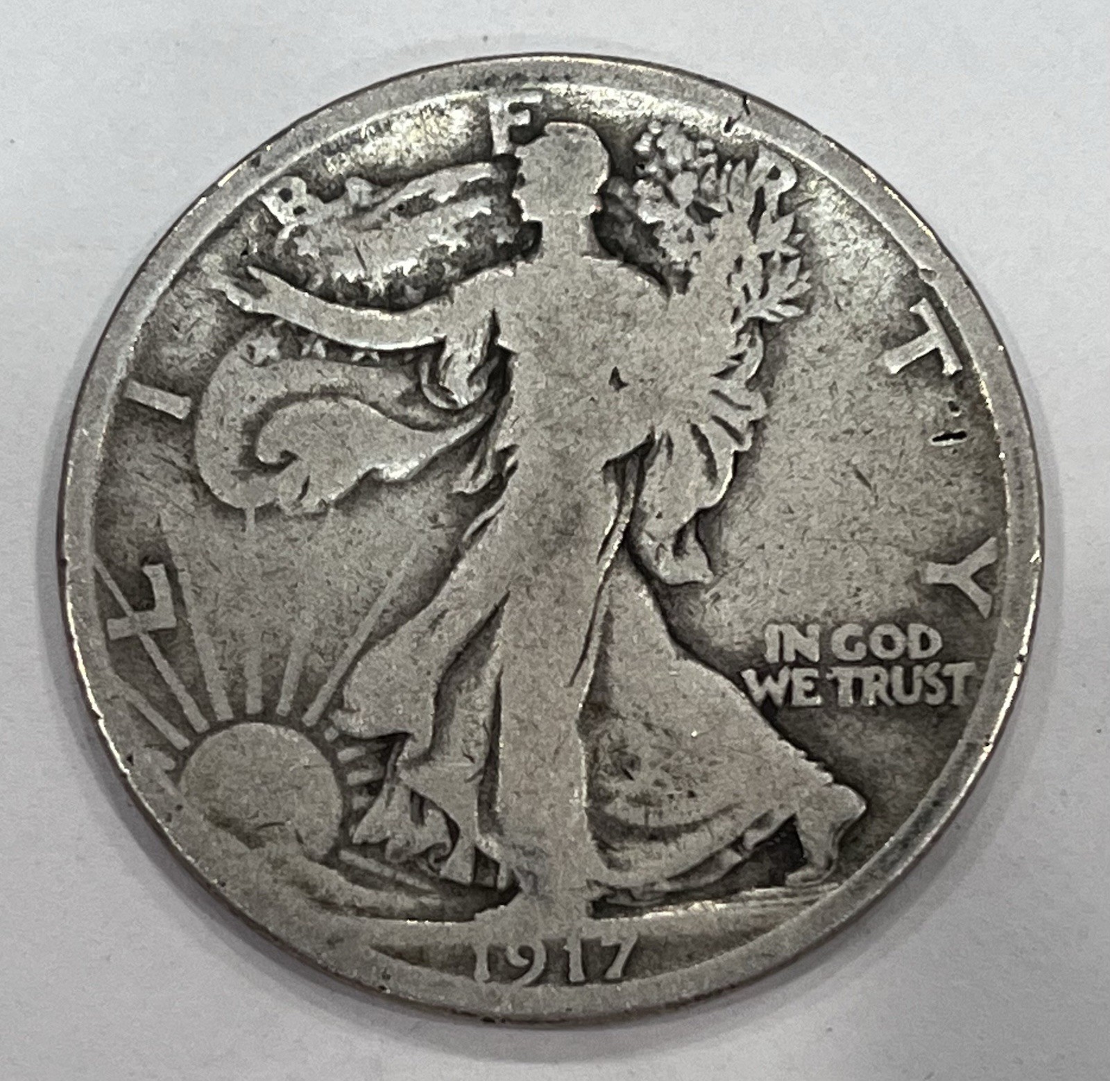 1917 S WALKING LIBERTY HALF DOLLAR REVERSE