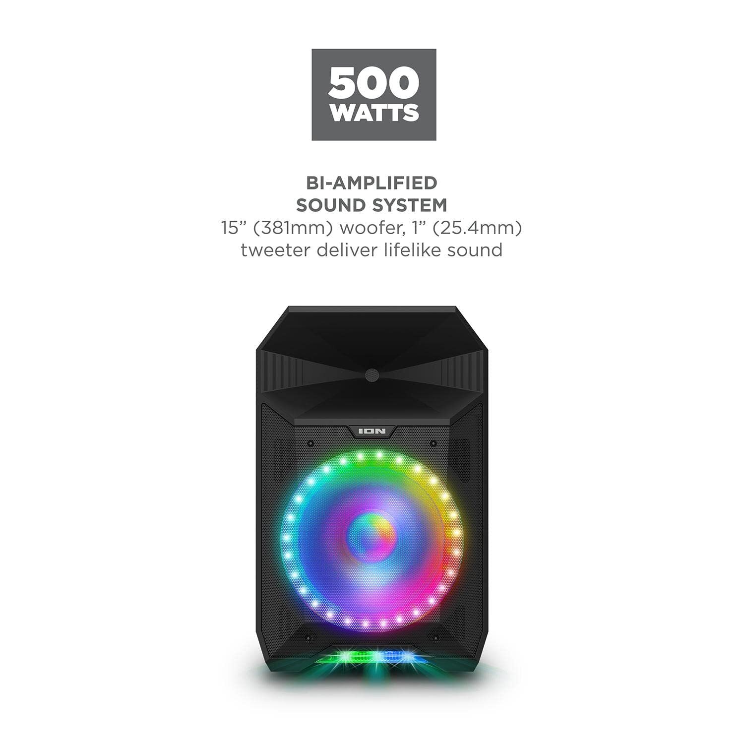 ION Total PA Live, High-Power Bluetooth-Enabled PA Speaker System with Lights
