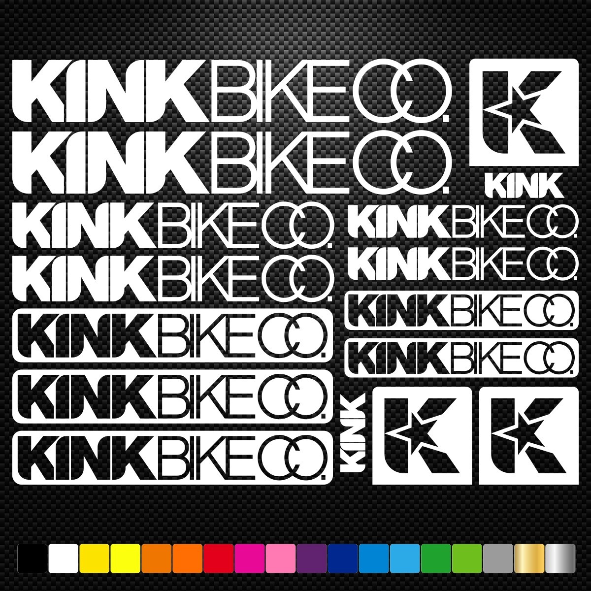 KINK BIKE CO - 16 Vinyl Decals Stickers Sheet Bike Frame Cycle Cycling Bicycle