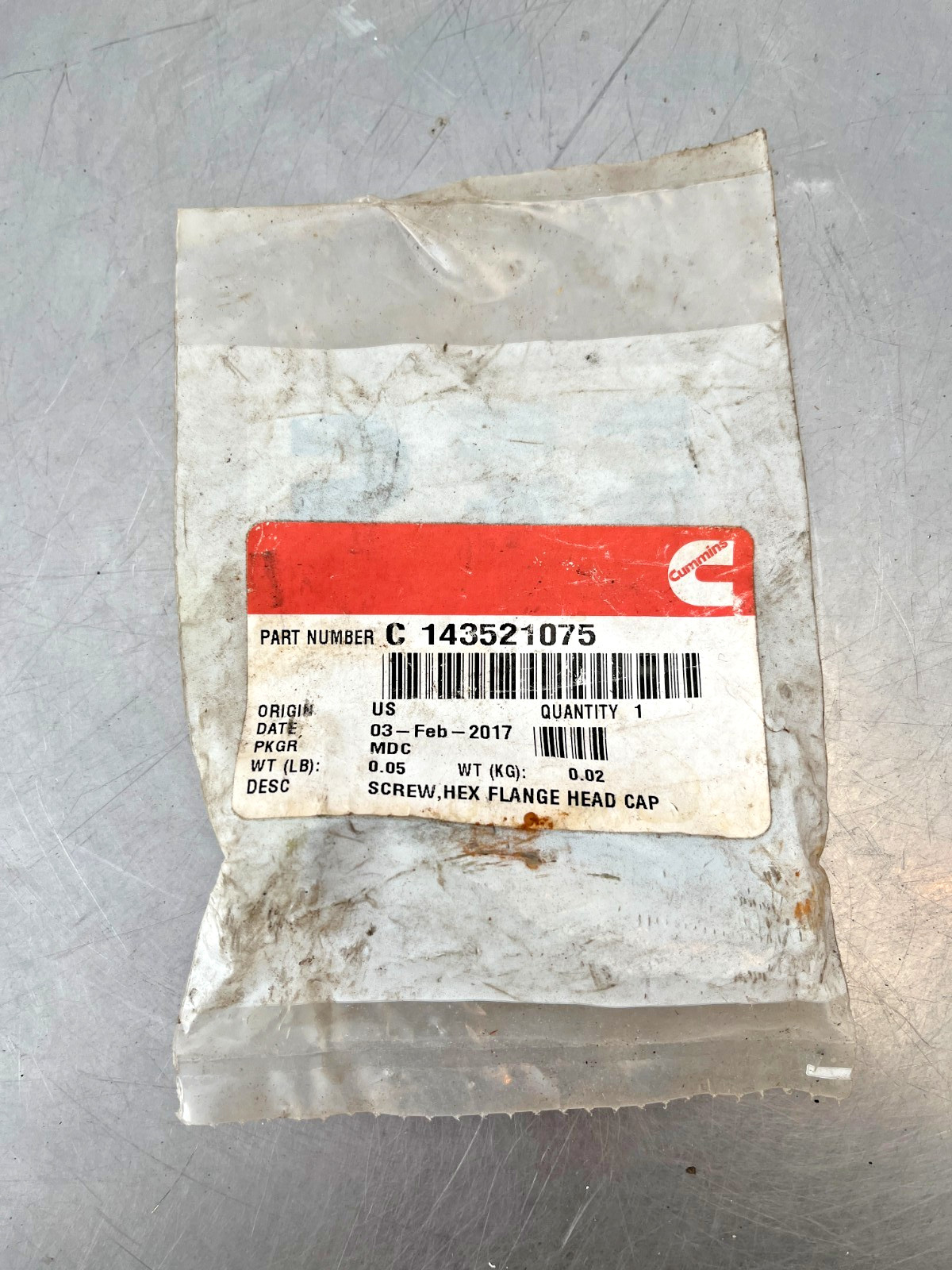 143521075 Genuine OEM CUMMINS Hex Flanged Head Cap SCREW BOLT