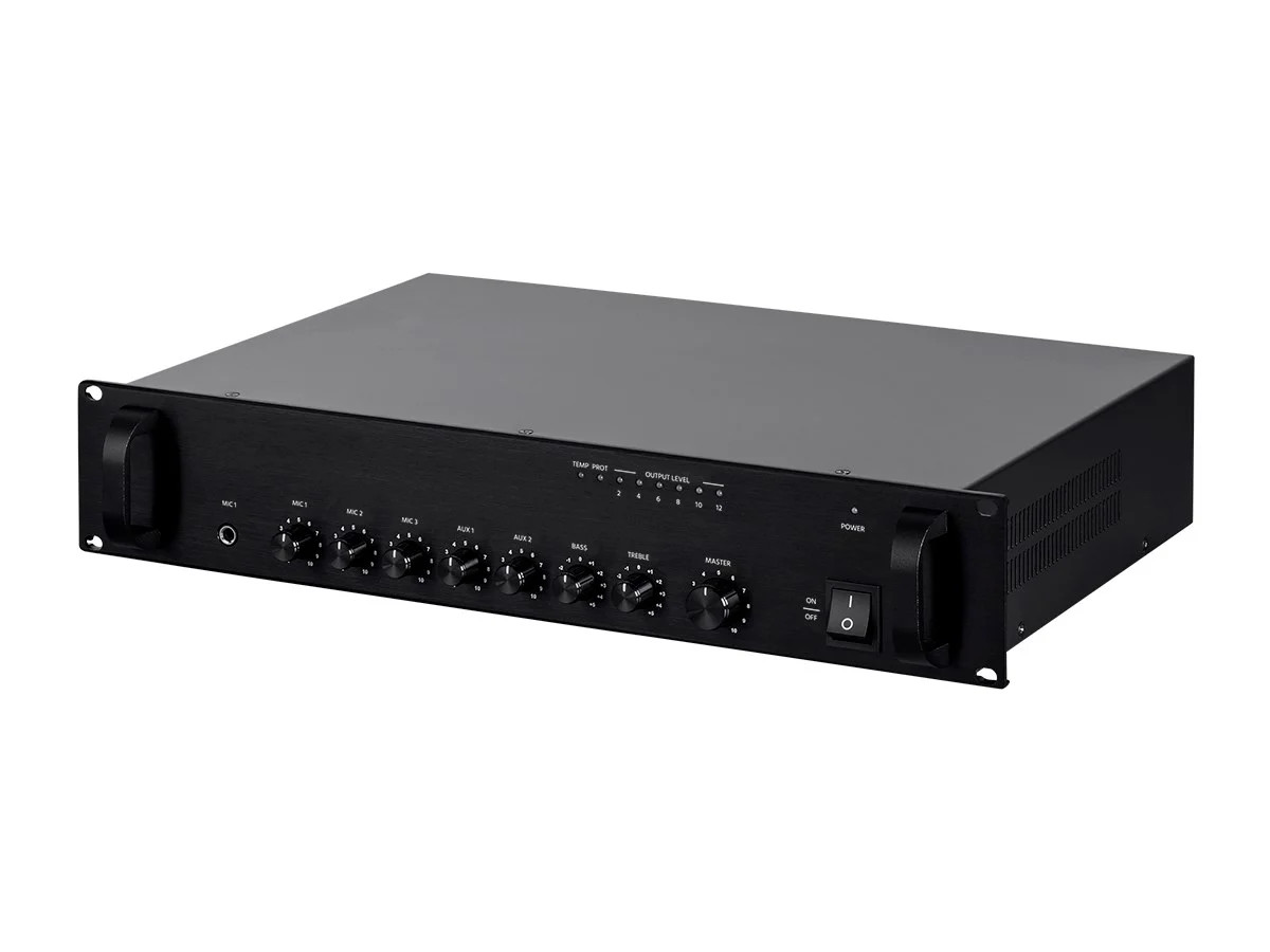 Monoprice Commercial Audio 60W 5ch 100/70V Mixer Amp W/ Microphone (NO LOGO)