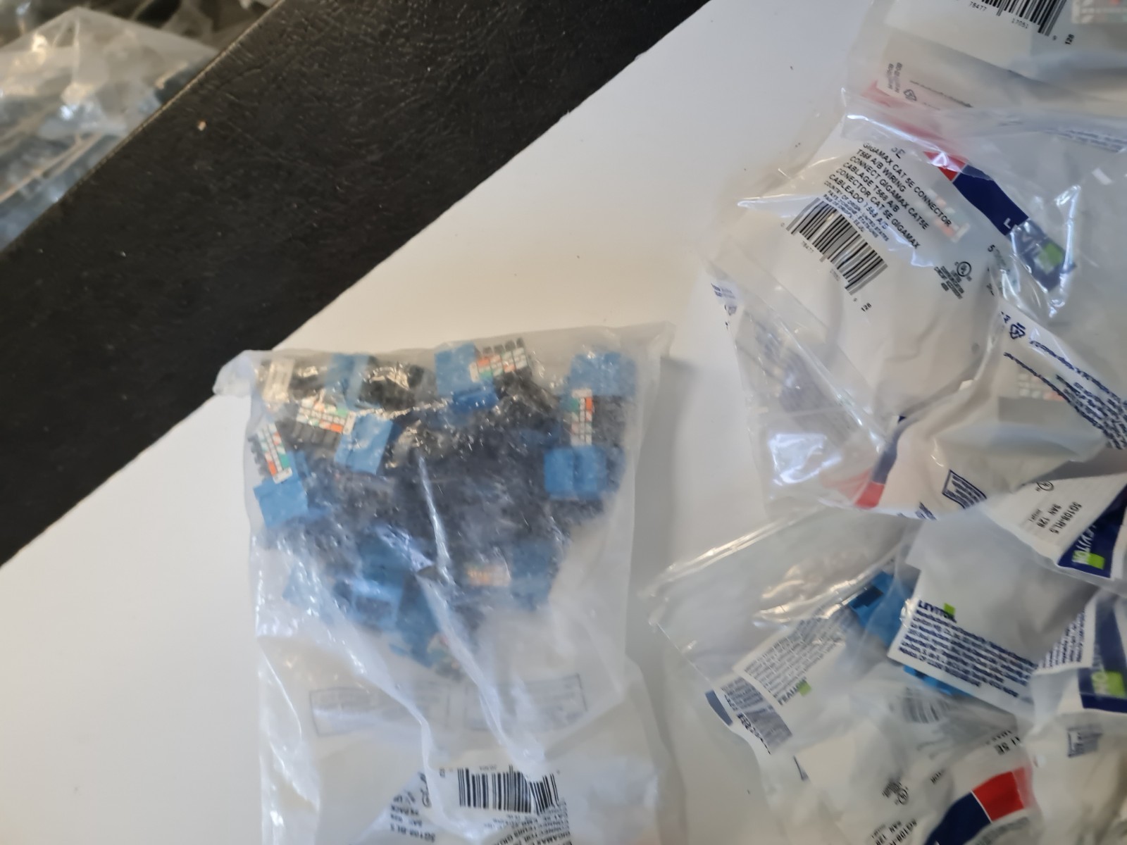 Lot of (59) Total Leviton Cat 5/5E Snap-In Jacks - Blue