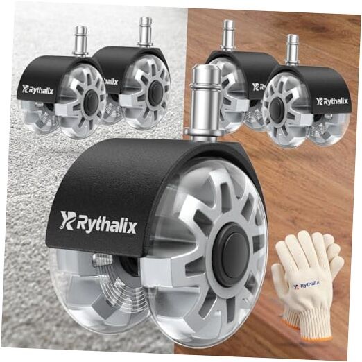 2.5" Office Chair Wheels Set of 5 - Desk Chair Caster Wheels, Smooth & 2.5 Inch