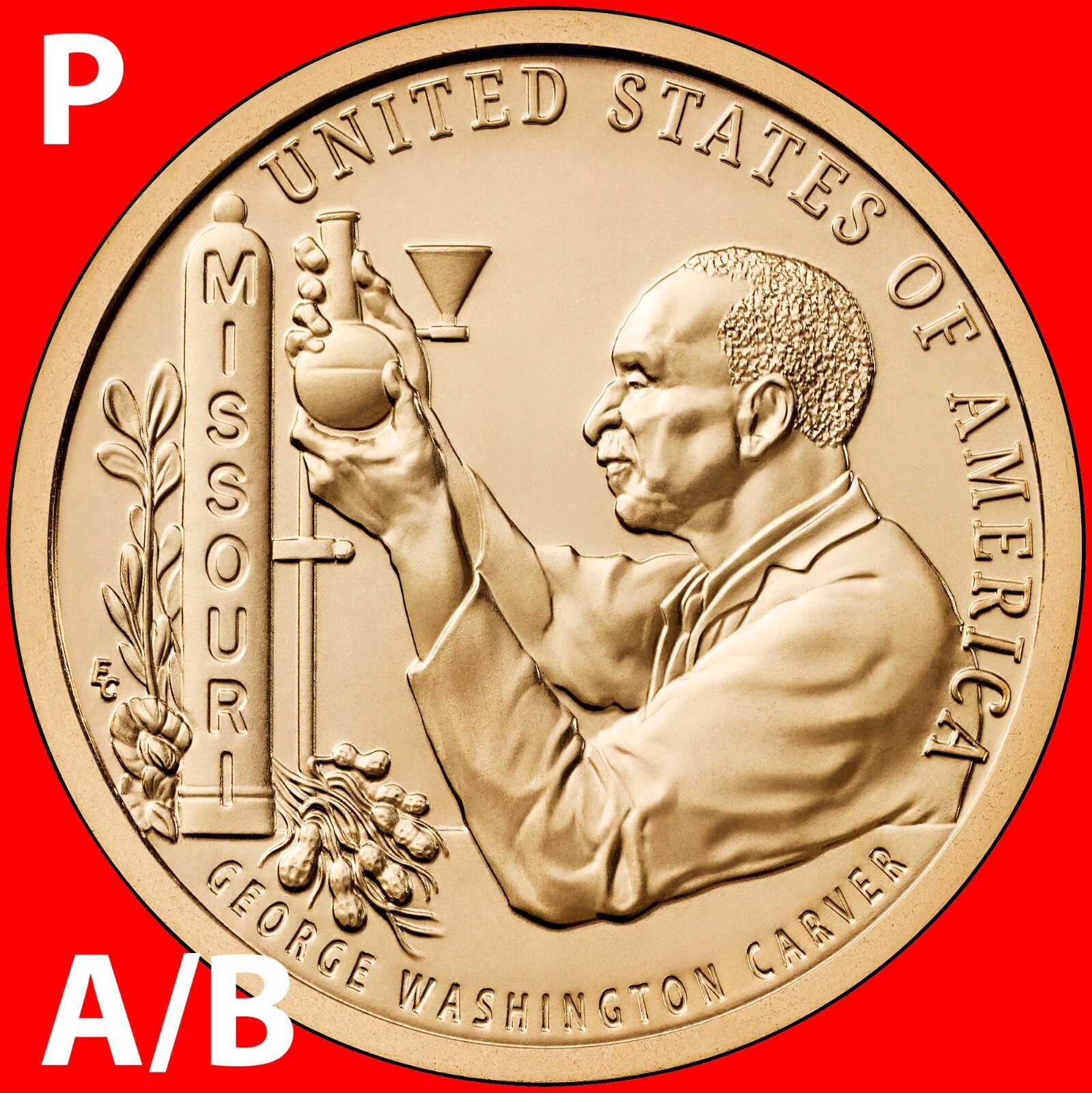 2024 P A&B MISSOURI (MO) GEORGE CARVER INNOVATION TWO UNCIRCULATED DOLLAR COINS