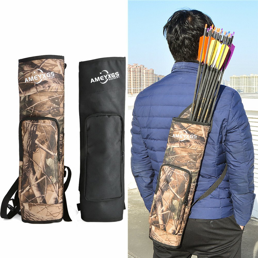 Archery Arrow Quiver Holder Back Bag Shoulder Pouch High Capacity Shooting Hunt