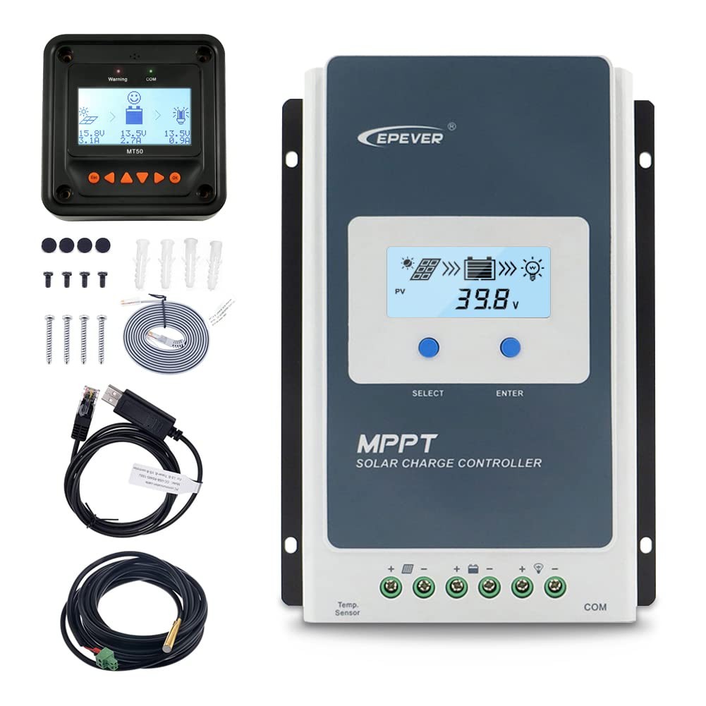 Epever 30A Solar Charge Controller Mppt 12V / 24V Auto Max.Pv 100V Input