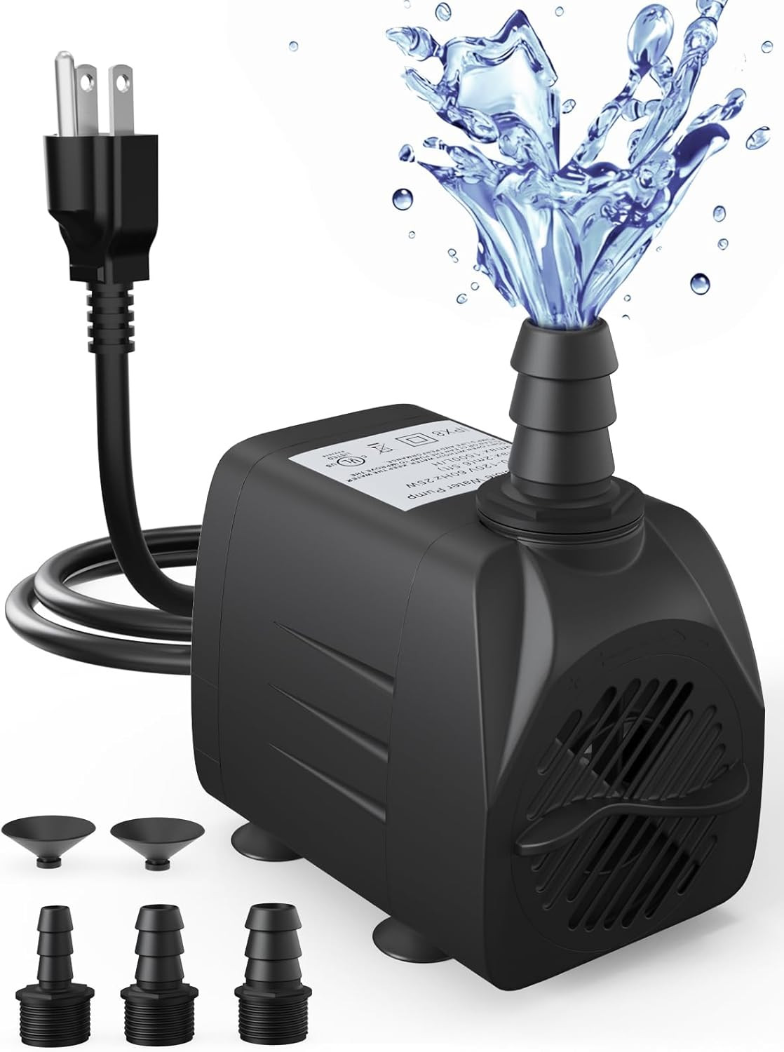 Bomba agua sumergible 400gph 25w acuarios estanques hidroponia fuentes jardin