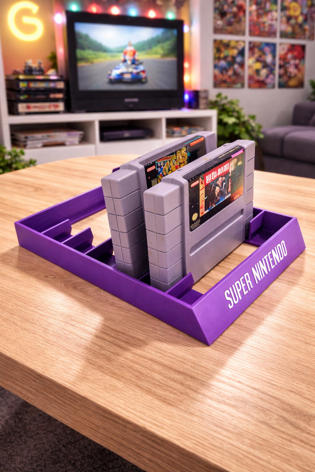 SNES Super Nintendo System Game Stand Cartridge Holder Display Rack 7 Videogame