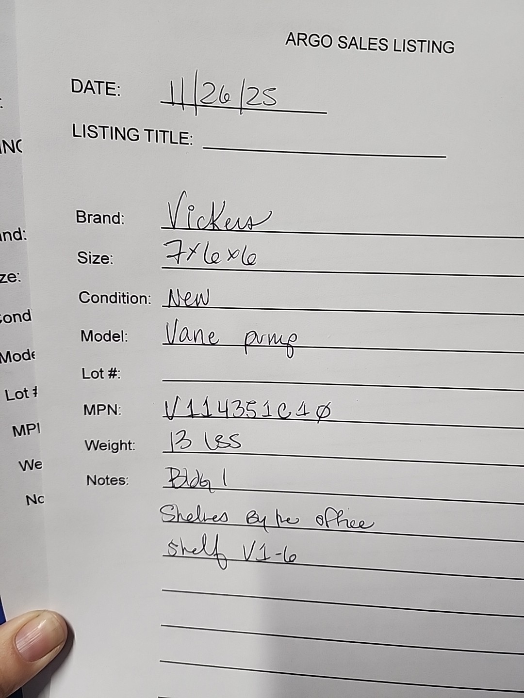 Vickers Vane Pump V114351C10 Quick Ship NOS