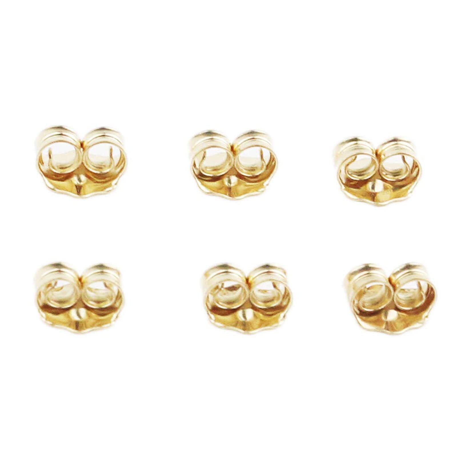14K Gold Earring Backs Yellow Ear Locking for Stud Ear Rings (3 Pairs)