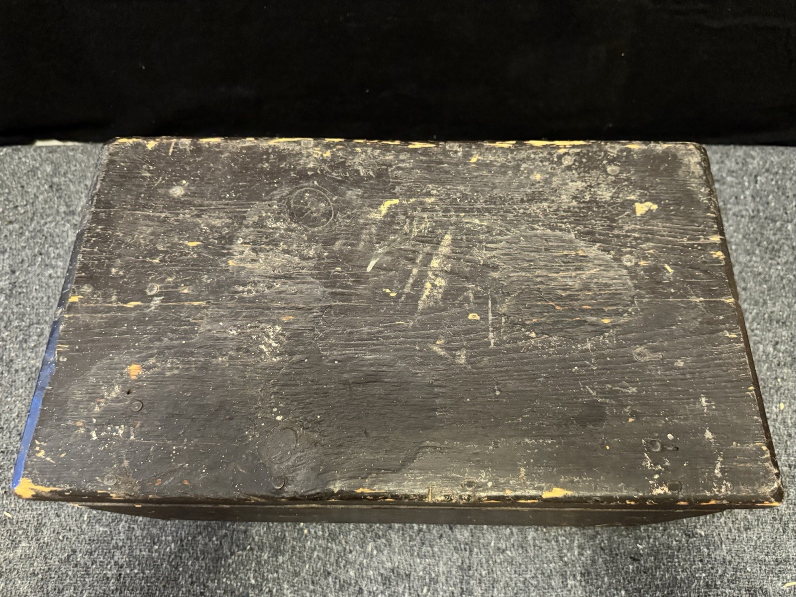 Vintage Primitive Wooden Step Stool Foot Stool Black