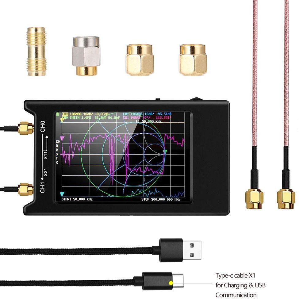 Network Analyzer NanoVNA-H4 4" LCD Screen 50KHz~1.5GHz VNA HF VHF UHF UV Vector