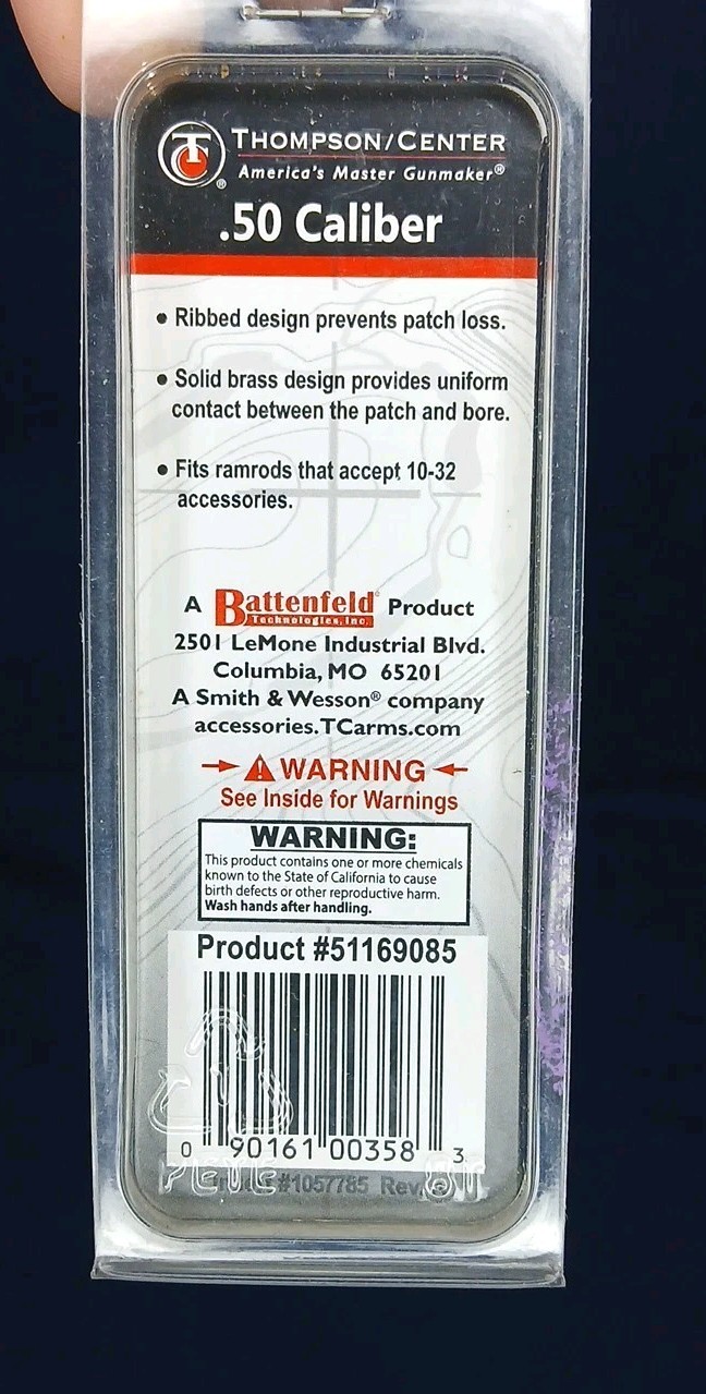 Thompson Center Muzzleloader .50 Caliber Cleaning Jag 10-32 Thread 9085