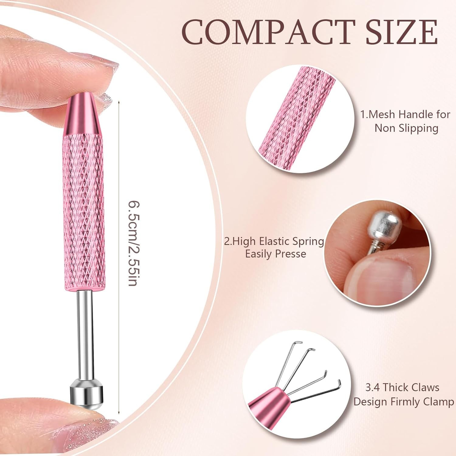 2 Pcs Pink Stainless Steel Piercing Ball Grabber Tool Set for Effortless Changes