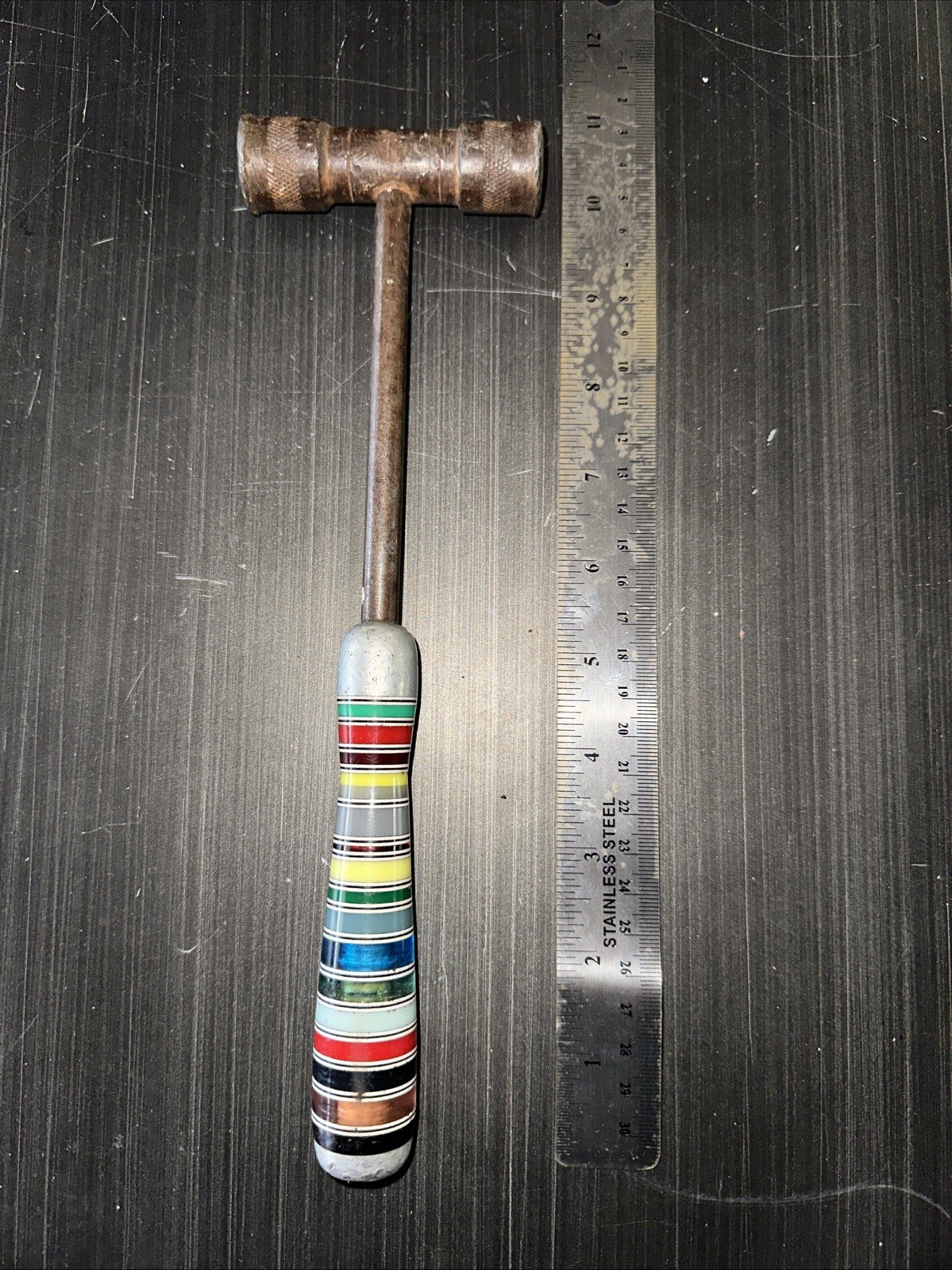VINTAGE METAL WORK SMITHING HAMMER 10.5” Small Detail Or Brass Work No Brand mk