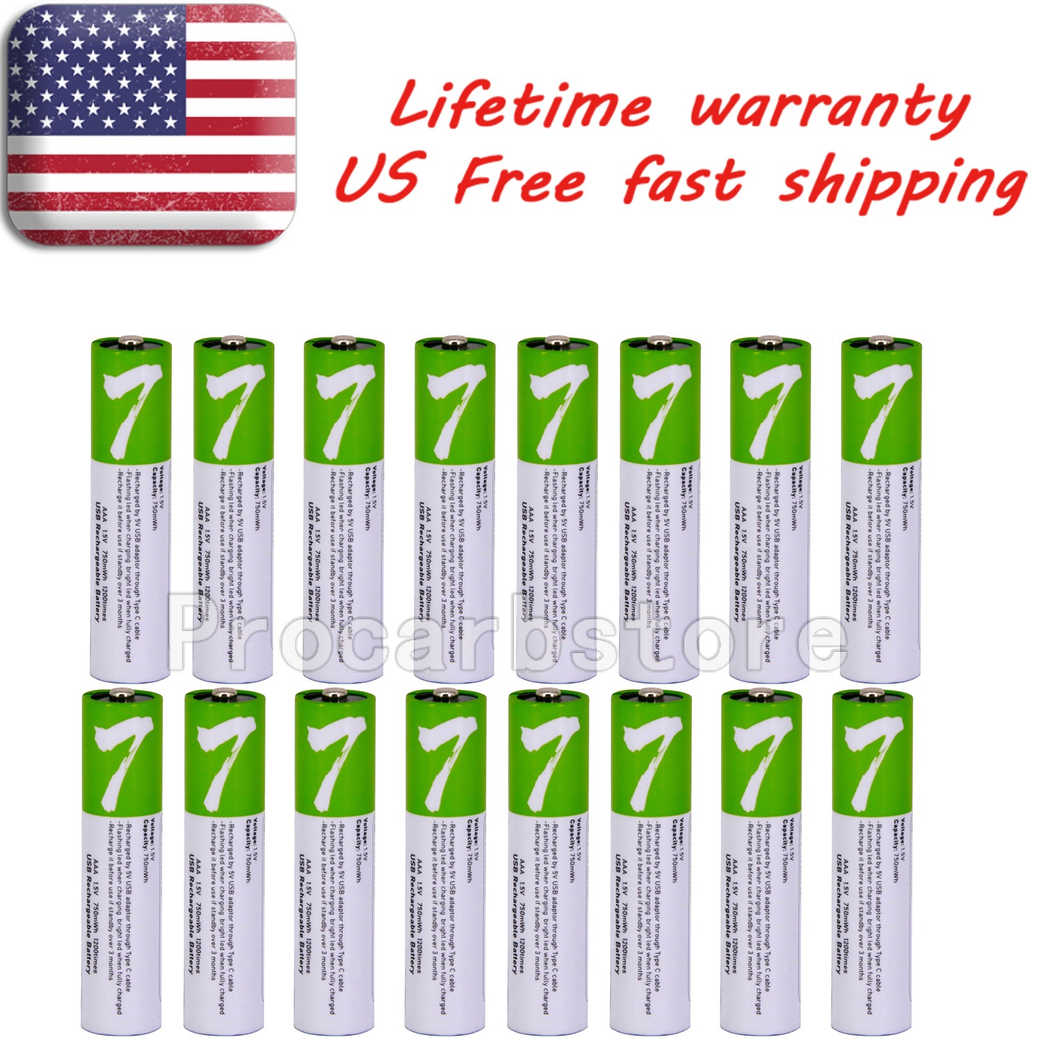 Lot  AA / AAA Battery 1.5V 2600mWh Type-C USB Rechargeable Lithium Ion Batteries