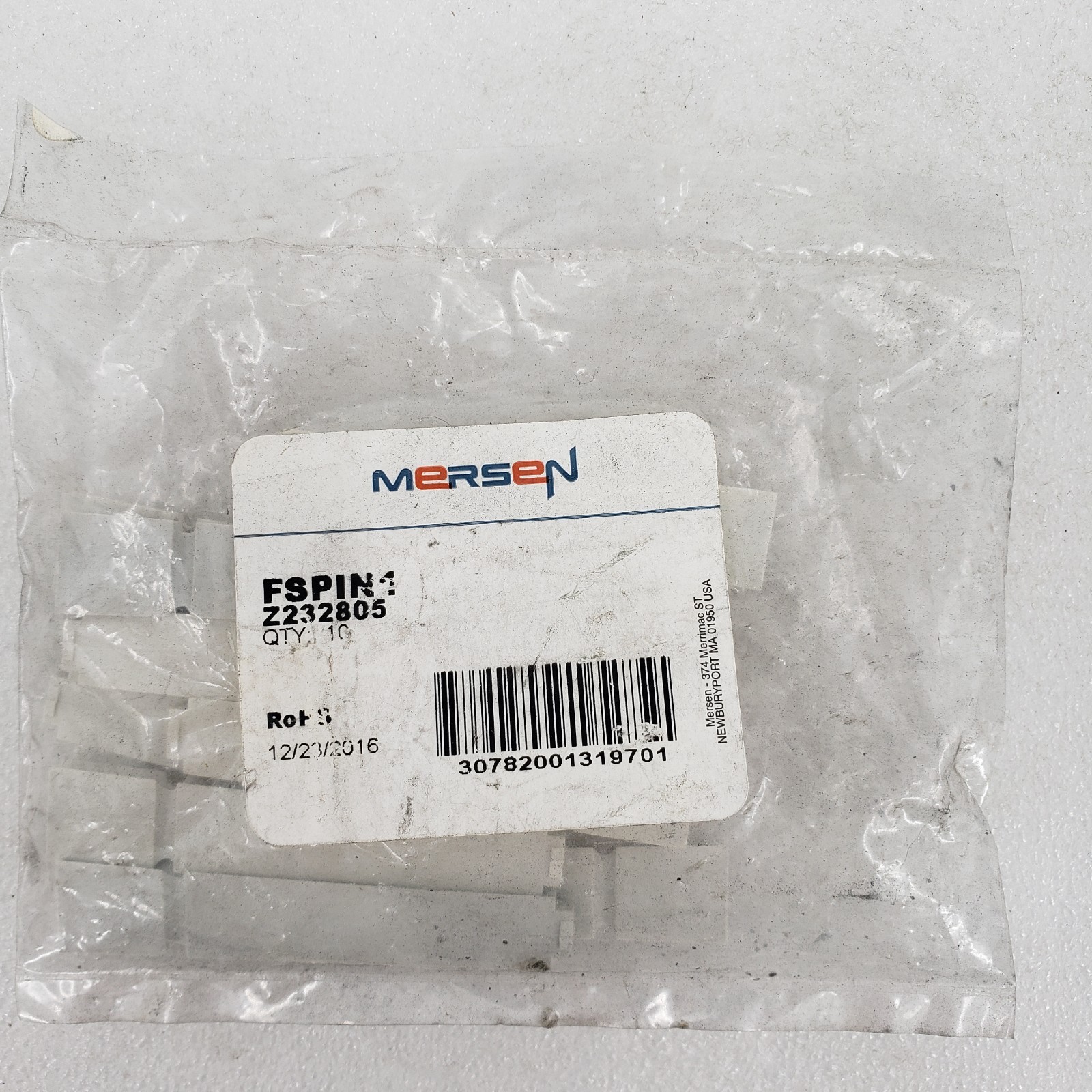 ( QTY : 10 ) Mersen FSPIN1 Solid Links Fuse Accessory Pin Z232805