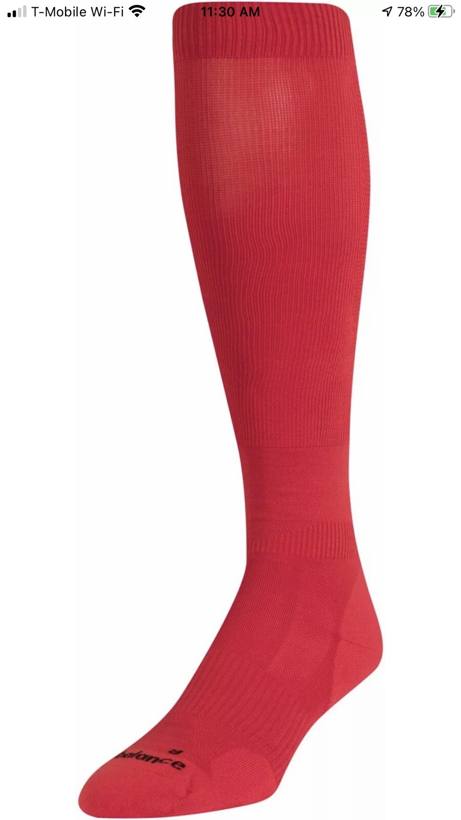 New Balance Men's Over the Calf Baseball Socks Size XL Red LAS12711