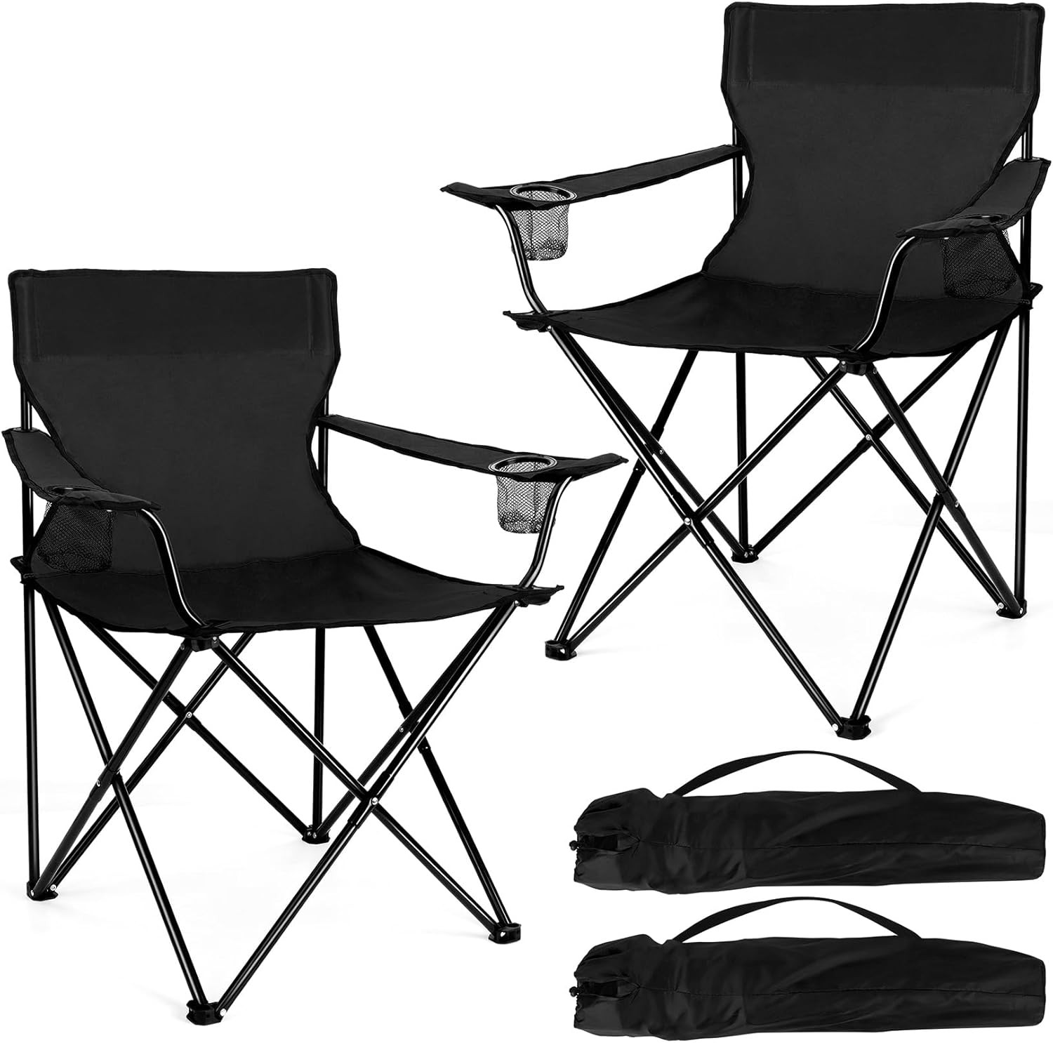 Portable Camping Chair, Outdoor Lawn Folding Chairs for Adults, Heavy D