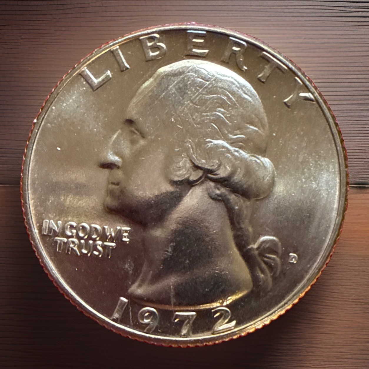 1972 (D) Washington Quarter 25c - BRILLIANT UNCIRCULATED (BU) 3122