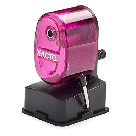 X-Acto 2012687-PNK Bulldog Vacuum Wall Mount Manual Pencil Sharpener, Pink,