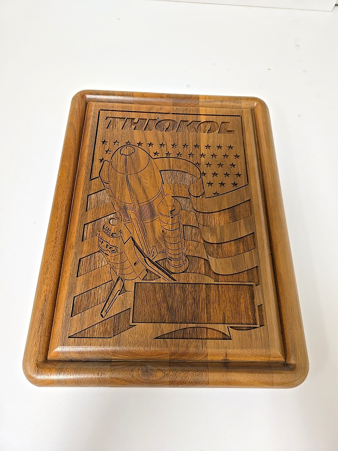 Morton THIOKOL Rare Wood Engraving, Space Shuttle Exploration, Vintage Aerospace