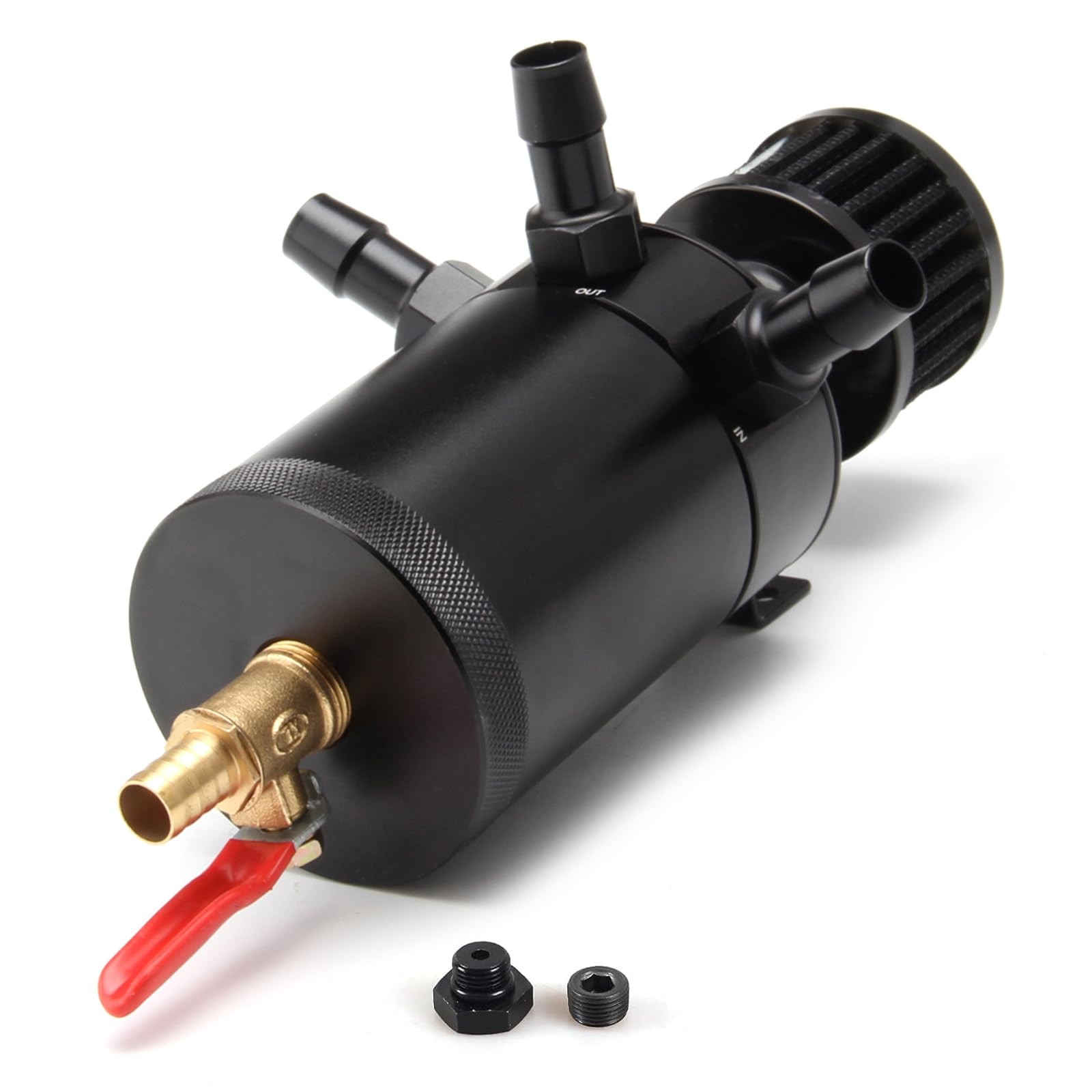 Universal 150ml Car Oil Catch Can Kit Reservoir Tank, Compact Baffled 3-Port ...