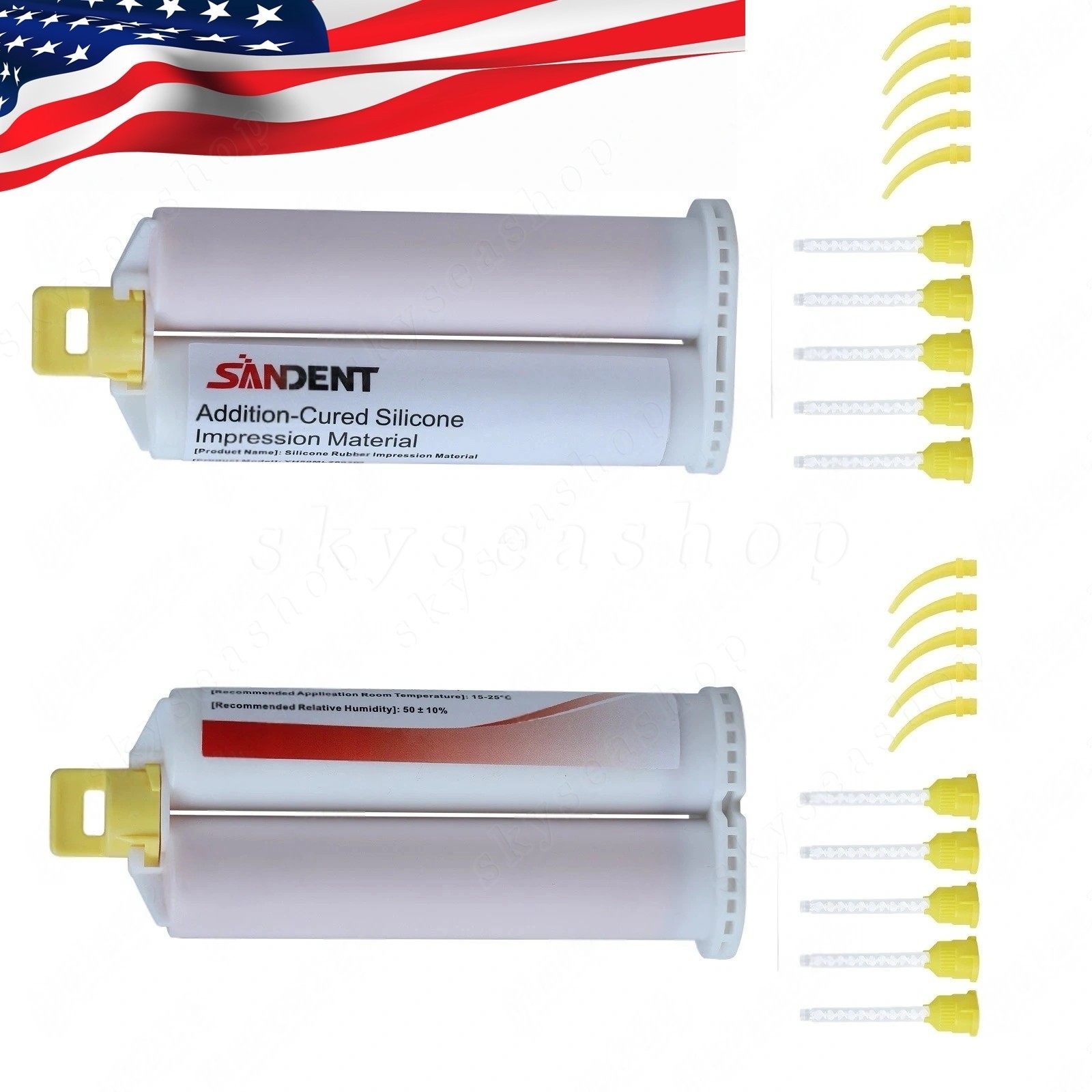 Dental Impression Material VPS Light Body Fast Set (2 Cartridge & 10Tips) PVS