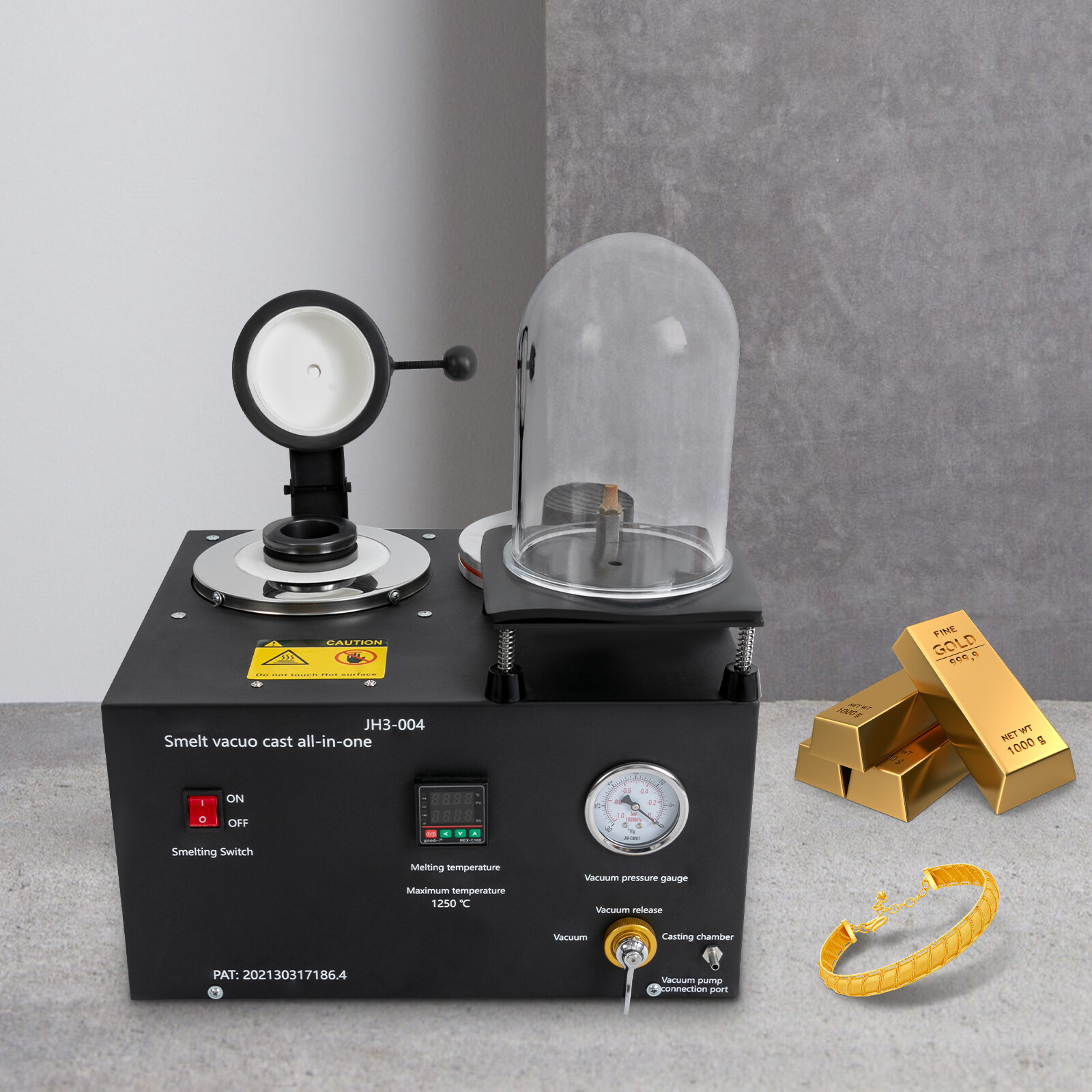 2KG Cast Vacuum Machine 1/2HP Jewelry Silver Precious Metal Melting Casting Tool