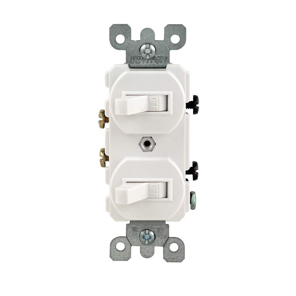 Leviton 5224-2W 15 Amp, 120/277 Volt, Duplex Style Single-Pole/Single-Pole AC Co