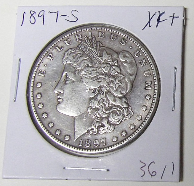 1897-S Morgan Silver Dollar XF+ Cleaned San Francisco Mint (91325)