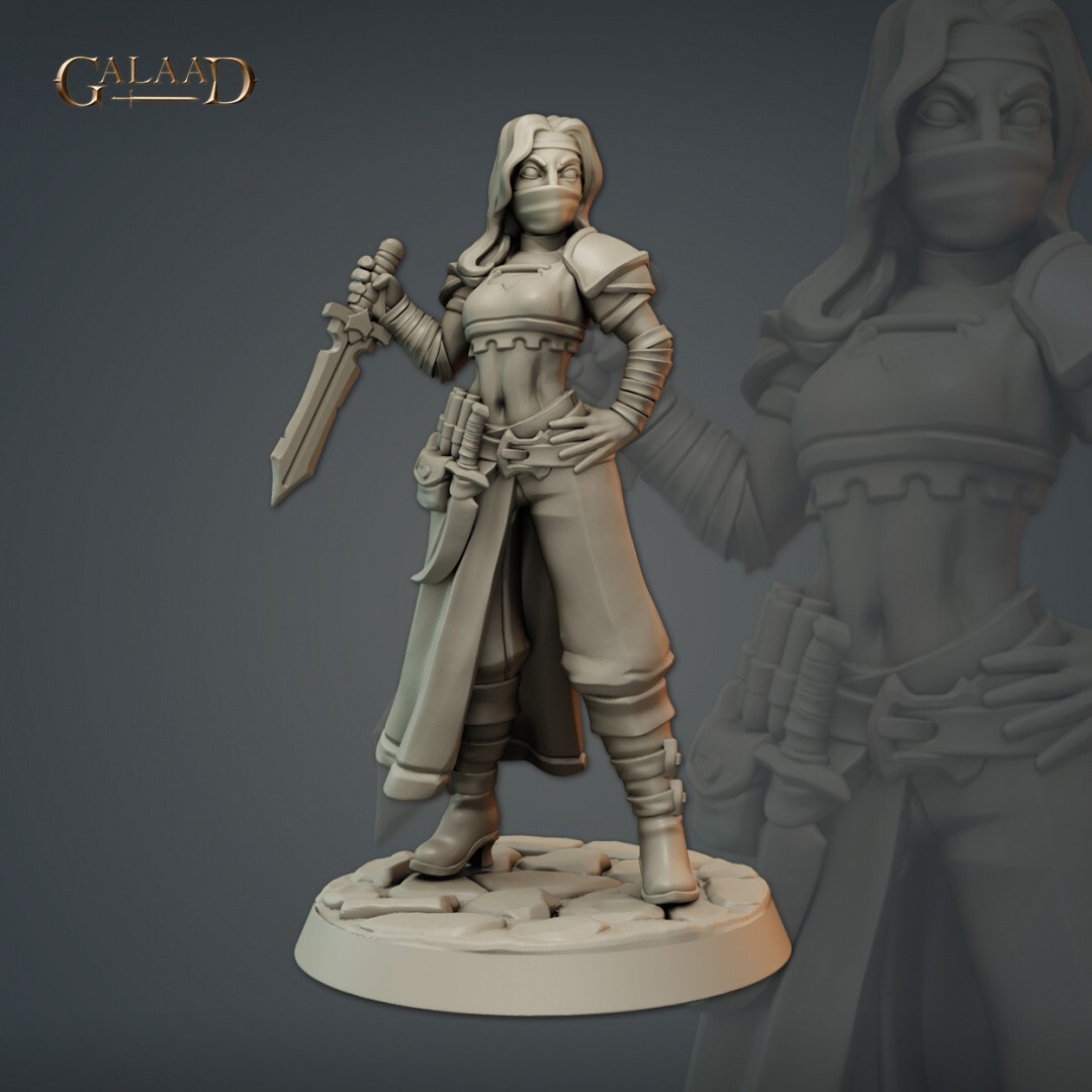 Female Bandit Dagger Outlaw, Galaad Miniatures, DND Gang of Thieves