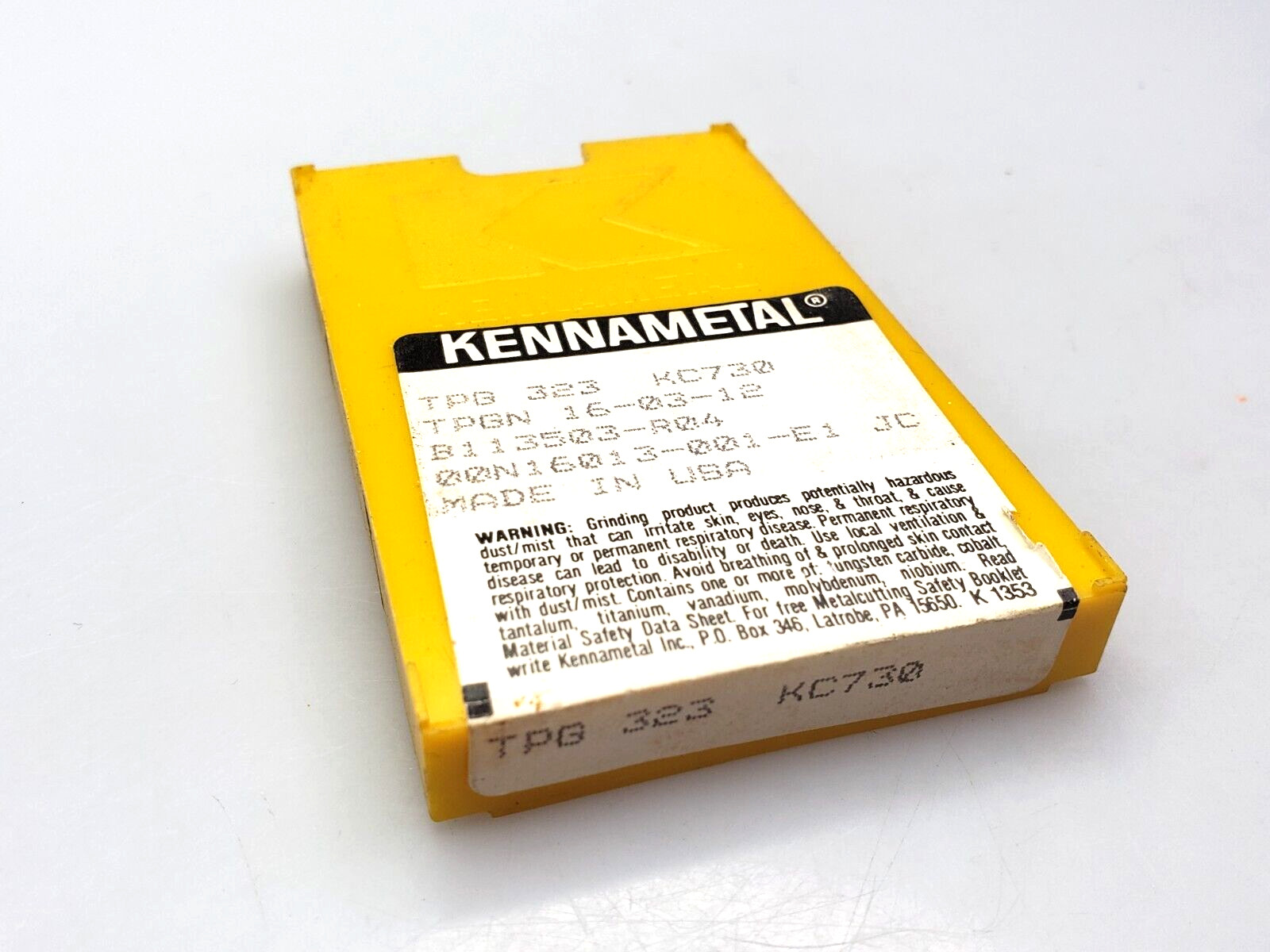Kennametal TPG 323 KC730 (TPGN 160312) Carbide Turning Inserts (Box of 10)