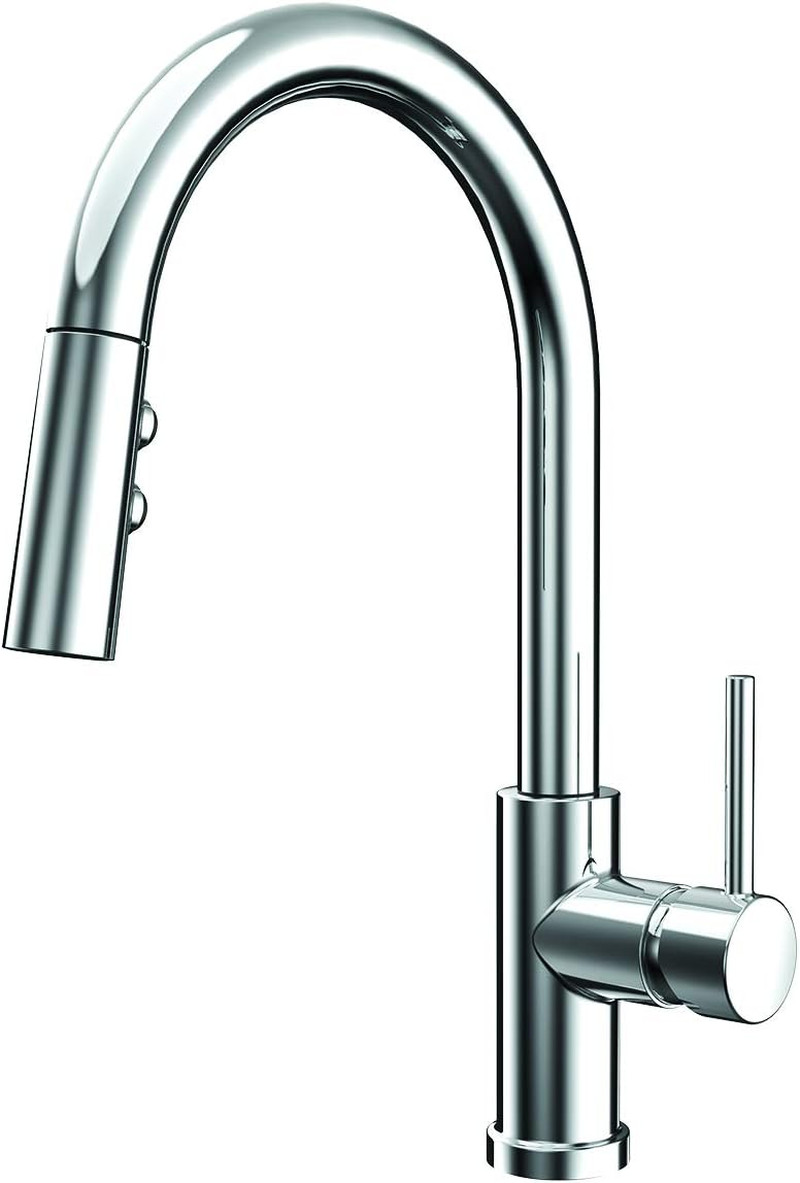 SB-1042 Polished Chrome Kitchen Faucet with Pull-Down Sprayer