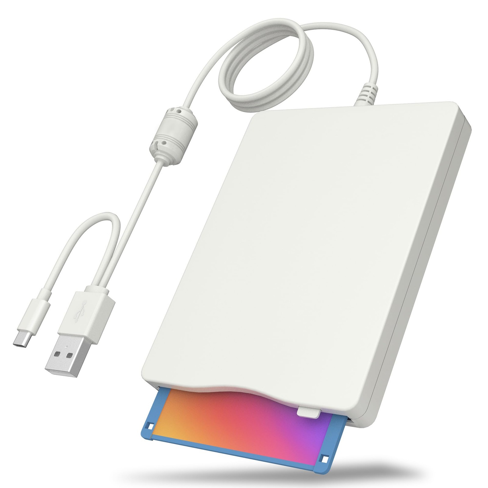 Floppy Disk Reader, 3.5 inch External Floppy Disk Drive with USB Type-C, Port...