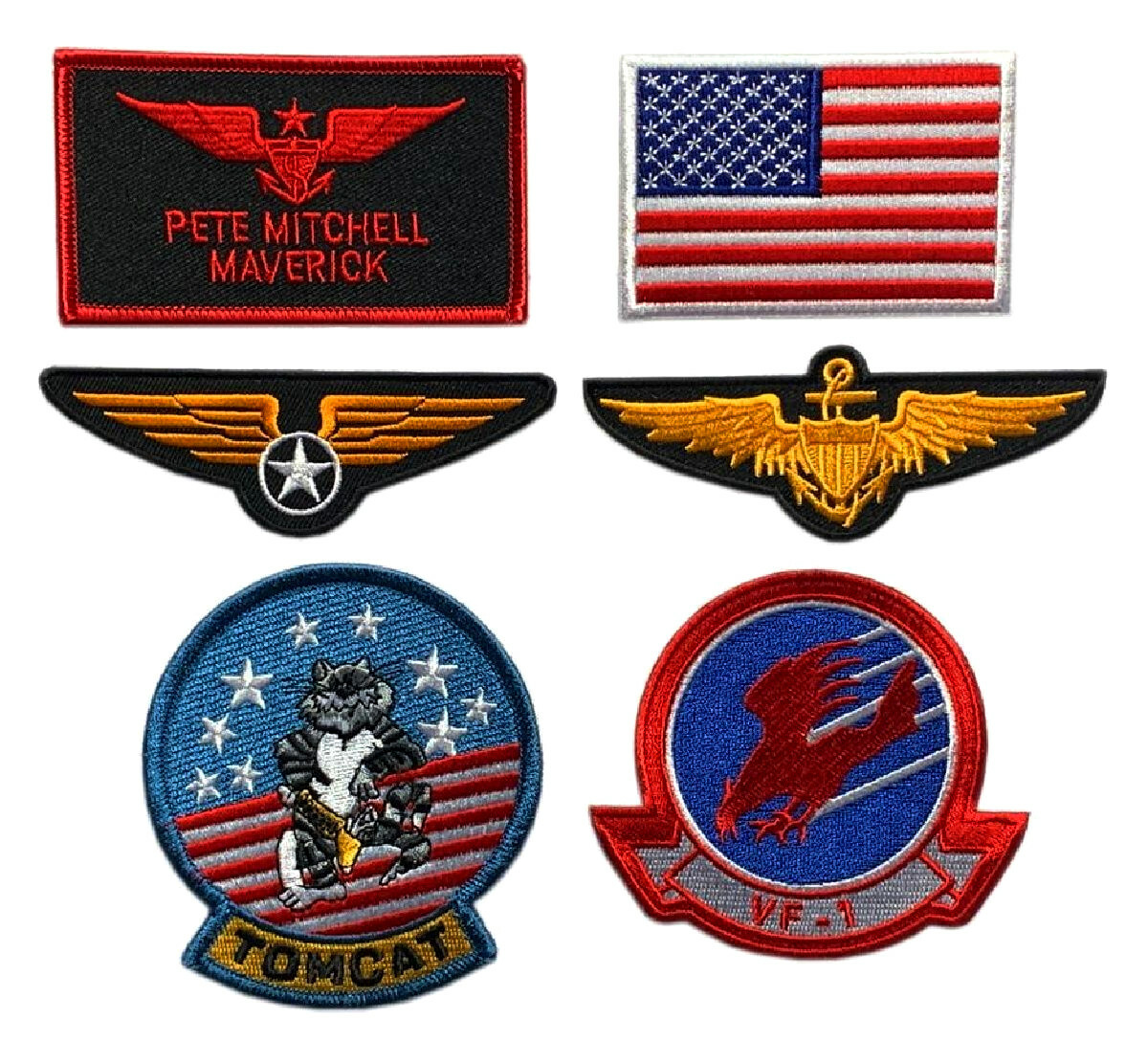 Pete Mitchell Patch (6PC Bundle - Iron on Sew on)