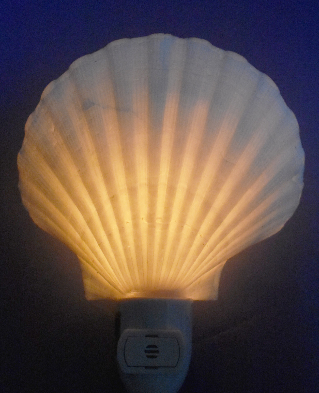 Seashell Night Light White Scallop Shell Decorative Beach Decor on/off switch