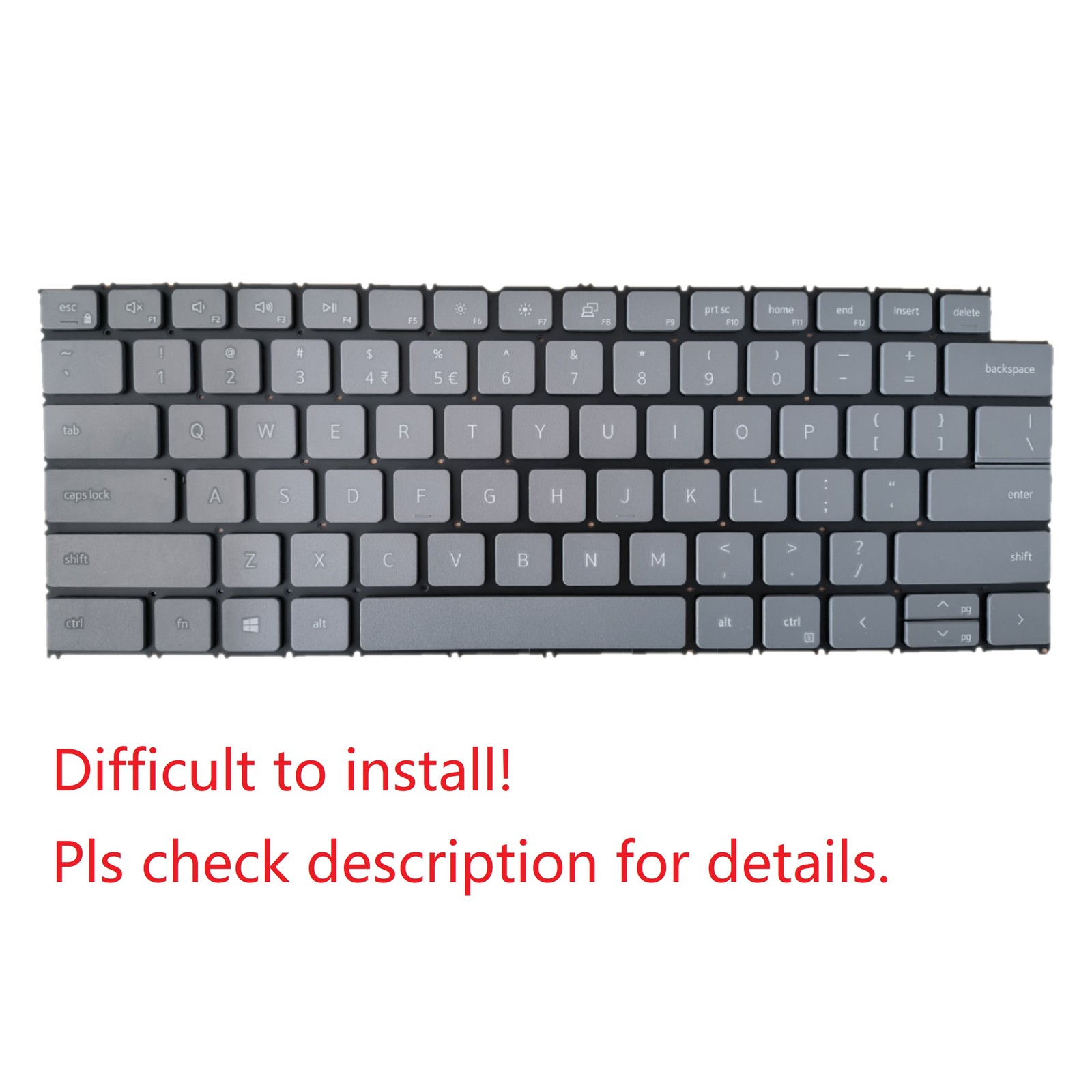 Original for Dell Model Type P172G001 Non-Backlit Gray US Keyboard