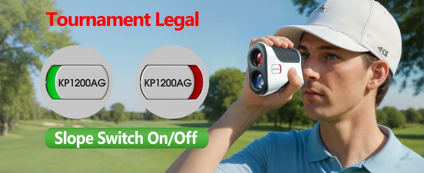 (NEW) Golf Range Finder with Slope, 1200 Yard Range, 7X Magnification, Flag Lock