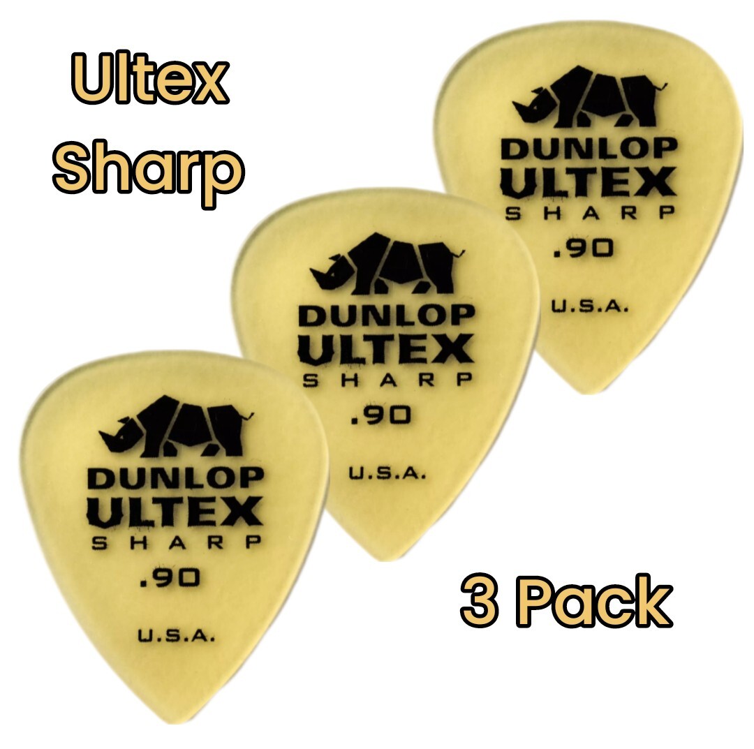 Dunlop Guitar Picks 3 Pack Ultex Sharp .90mm Heavy