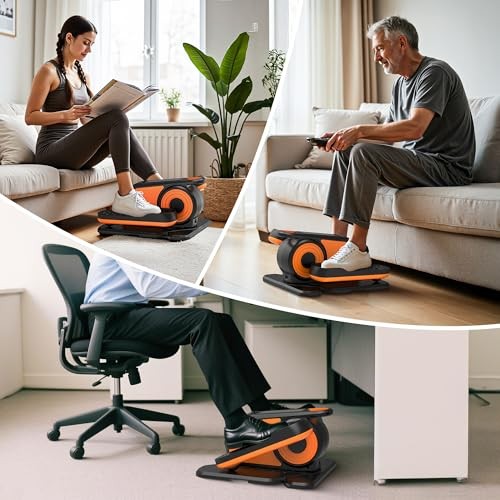 Under Desk Elliptical Machine, Quiet & Portable Electric Machine Seated Pedal