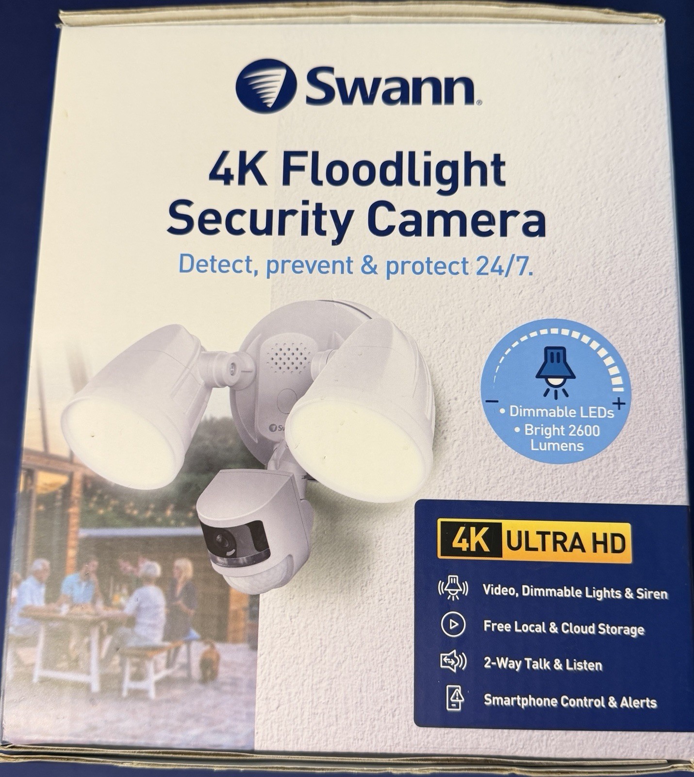 Swann SWIFI-4KFLOCAM-US Outdoor Floodlight 4K Security Surveillance Camera with