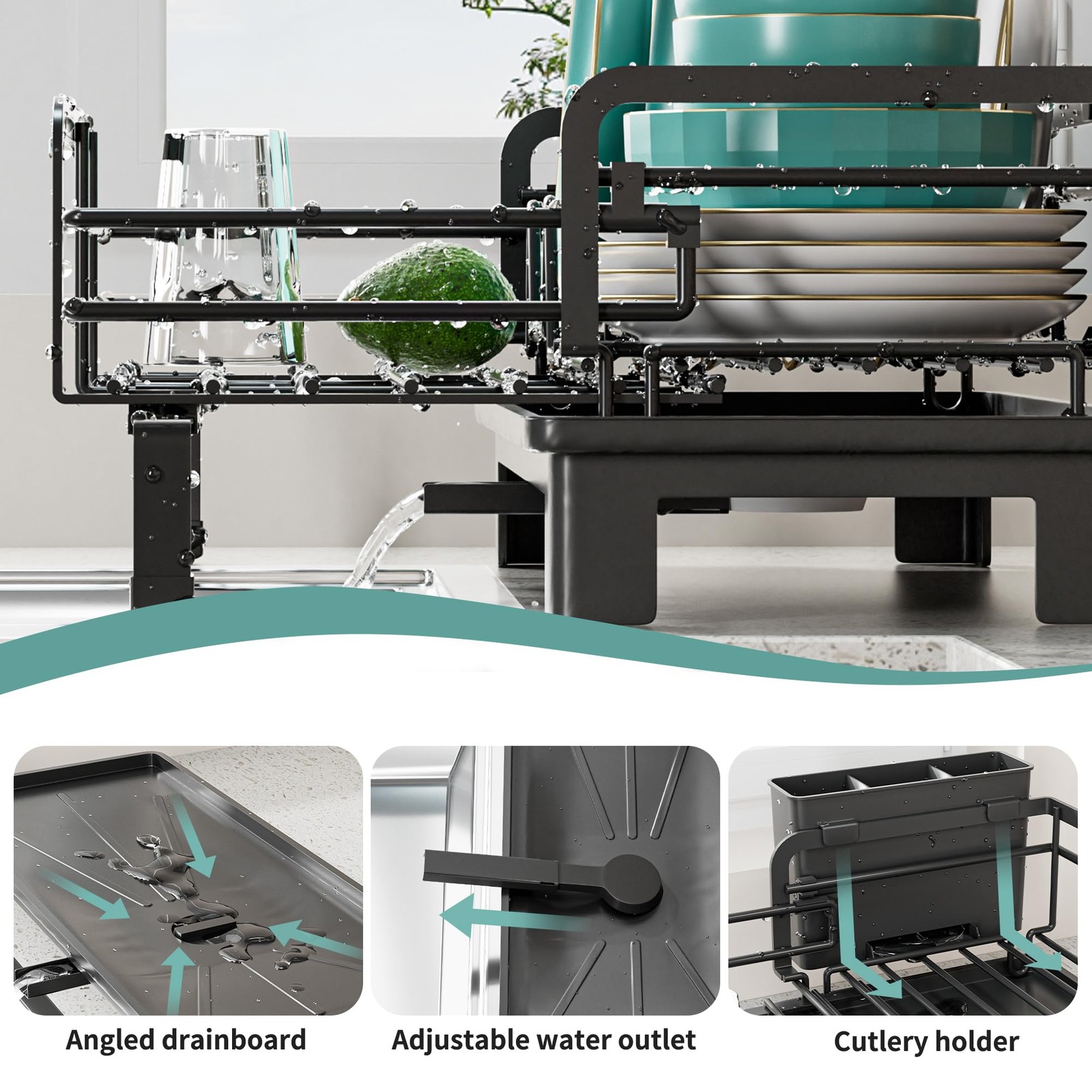 Small Dish Drying Rack - Extendable Dish Rack for Kitchen Counter, Rustproof ...