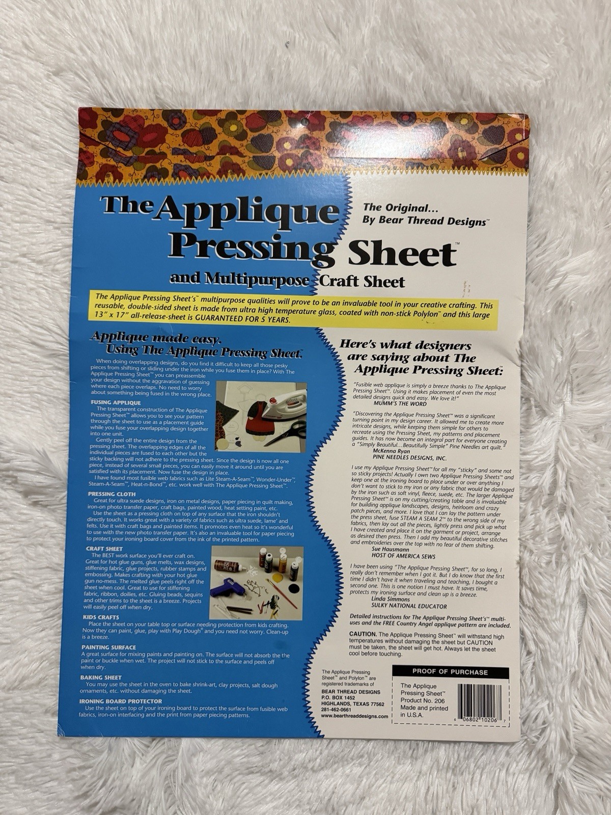 Applique Pressing Sheet and 3 Vinyl Plastic Sheets Quilting Patterns Templates