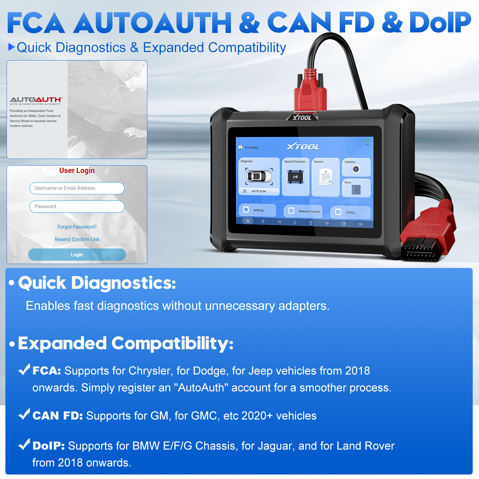 XTOOL D7S V2.0 All System Diagnostic Bi-Directional Scan Tool Key & ECU Coding