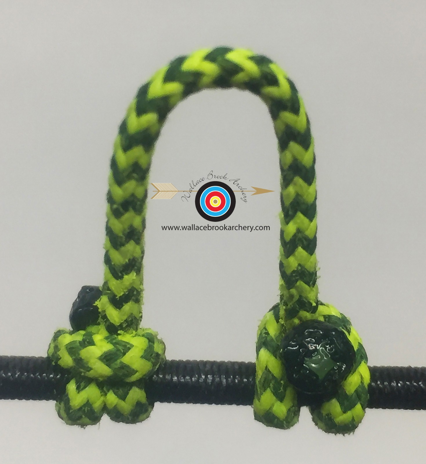 3' BCY Flo Yellow/Black Speckled D Loop Rope Archery Bowstring Rope Drop Away