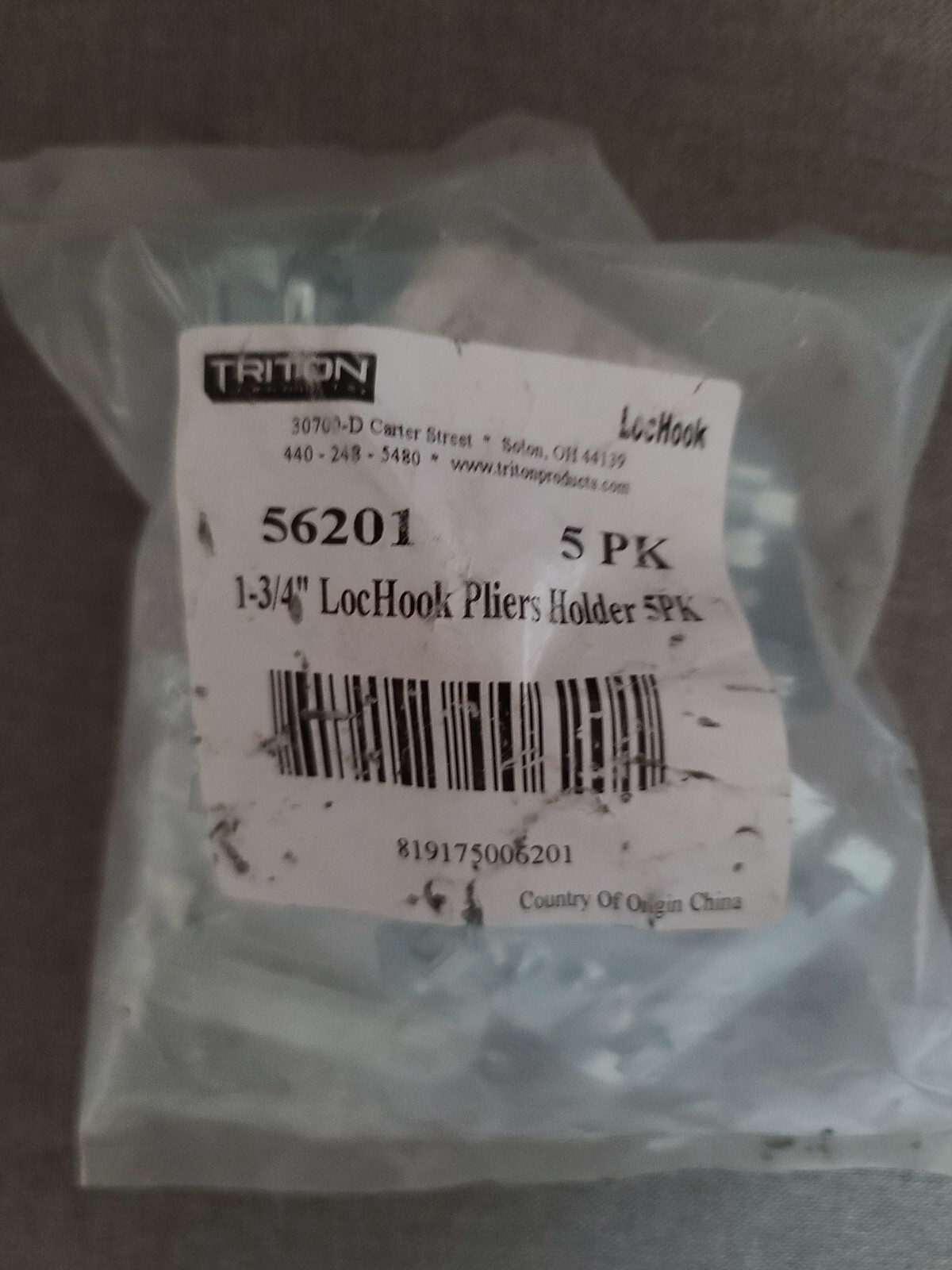 LOCHOOK # 56201, 1 3/4"  LocHook Pliers Holder, 5PK