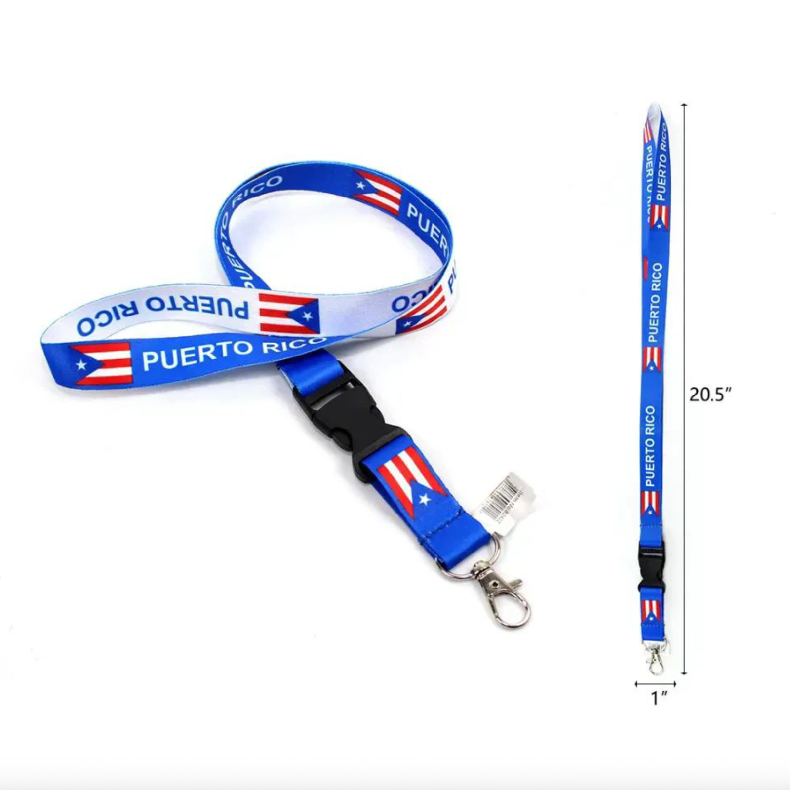 Puerto Rico Lanyard Keychain Detachable Buckle Key ID Badge Holder