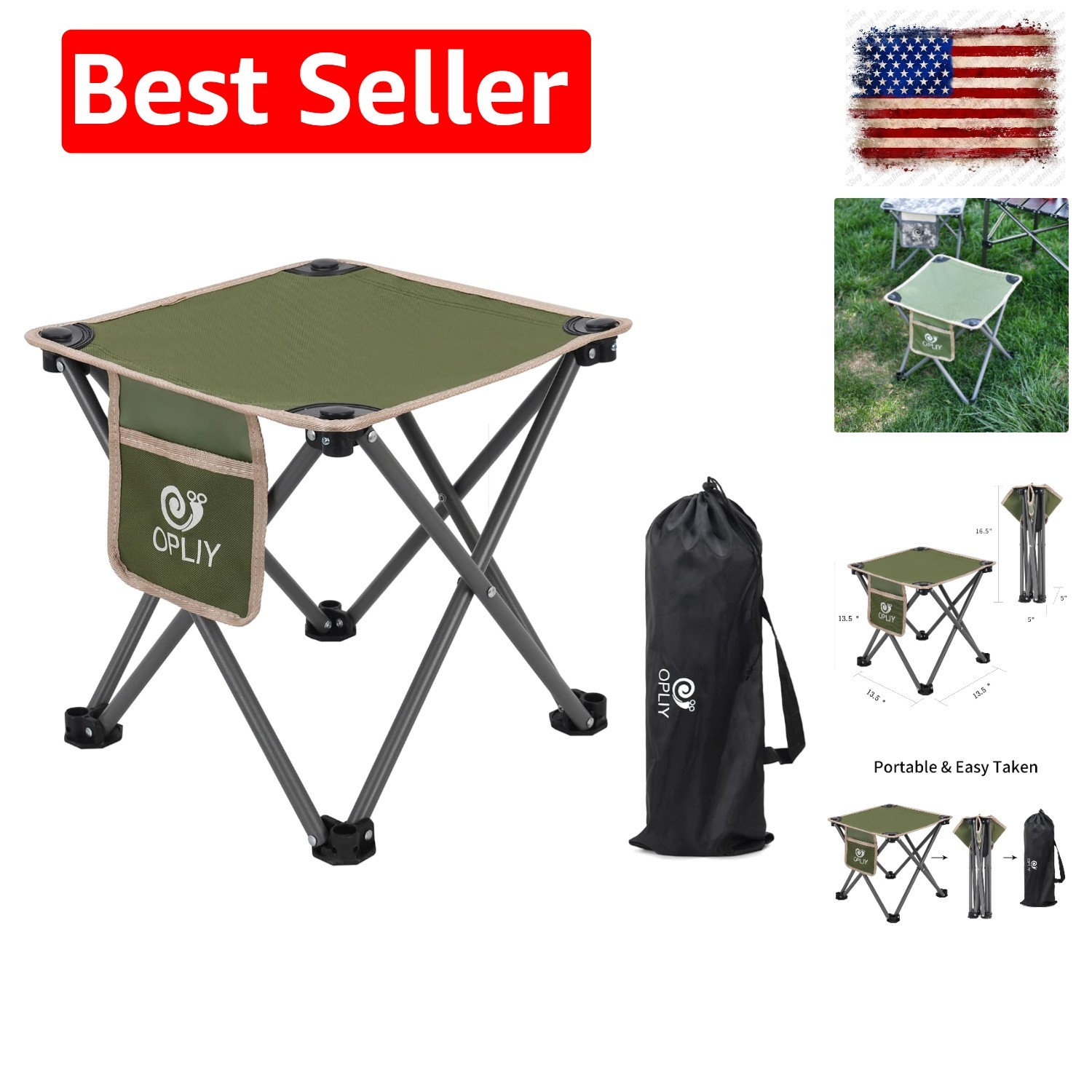 Camping Stool, Folding Samll Chair Portable Camp Stool for Camping Fishing Hi...